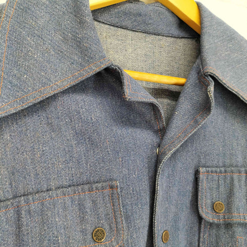 LONE STAR 70s スナップボタンフロント刺繍開襟シャツ メンズ