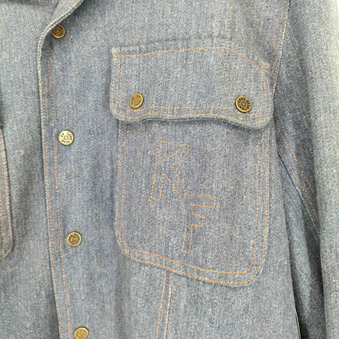 LONE STAR 70s スナップボタンフロント刺繍開襟シャツ メンズ