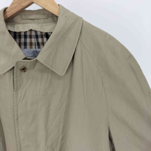 アクアスキュータム AQUASCUTUM 70-80S 英国製 Aqua 5 裏地チェック ステンカラーコート バルマカーンコート メンズ
