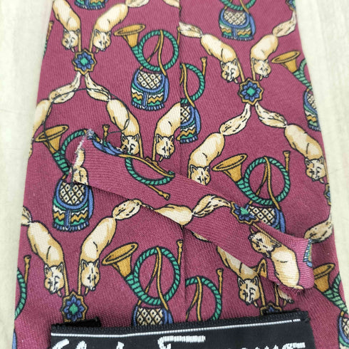 サルヴァトーレフェラガモ Salvatore Ferragamo キツネデザインシルクネクタイ メンズ