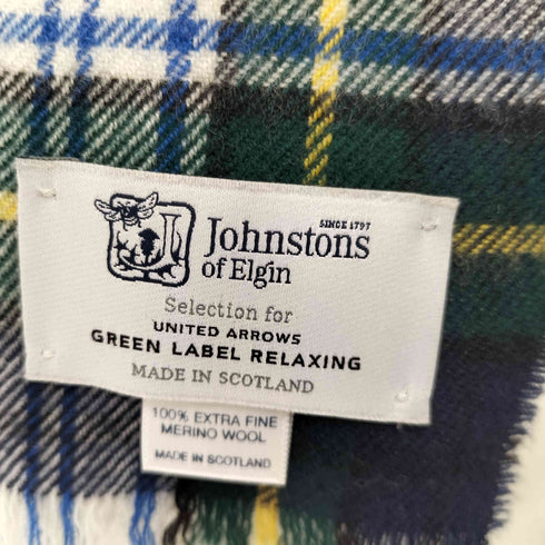 ジョンストンズオブエルガン johnstons of elgin 別注 スコットランド製 タータンチェック ウールマフラー ストール メンズ