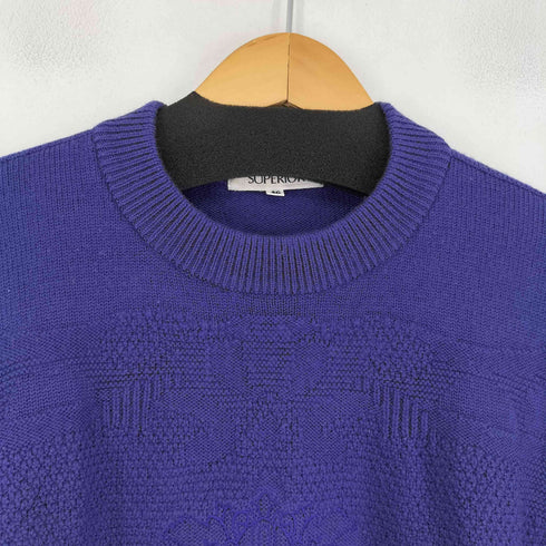 SUPERIOR 刺繍 ウールニット メンズ 46