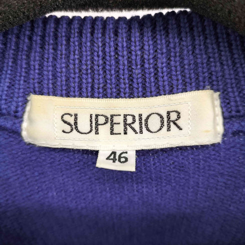 SUPERIOR 刺繍 ウールニット メンズ 46