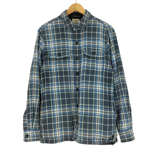 エルエルビーン L.L.Bean 裏地フリース タータンチェック フラップポケット L/S シャツ メンズ import:M
