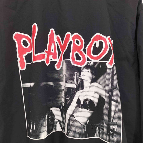 プレイボーイ PLAYBOY 背面フォト ナイロンコーチジャケット メンズ import:L