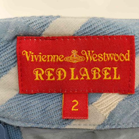 ヴィヴィアンウエストウッドレッドレーベル Vivienne Westwood RED LABEL マルチストライプ アシンメトリースカート 台形 レディース 2