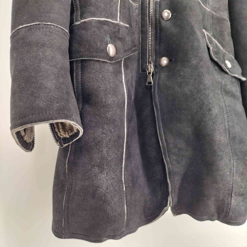 GARRETT イタリア製 リアルレザー ムートン ロング コート メンズ EUR:48