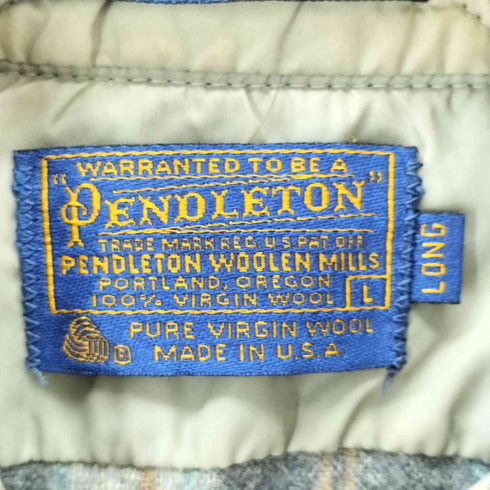 ペンドルトン PENDLETON HIGH GRADE WESTERN WEAR USA製 ウールウェスタンシャツ メンズ LONG