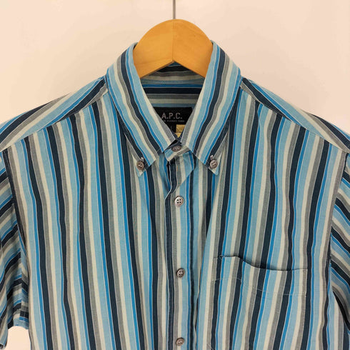 アーペーセー A.P.C. 90S フランス製 ストライプ ボタンダウン S/S シャツ メンズ 1