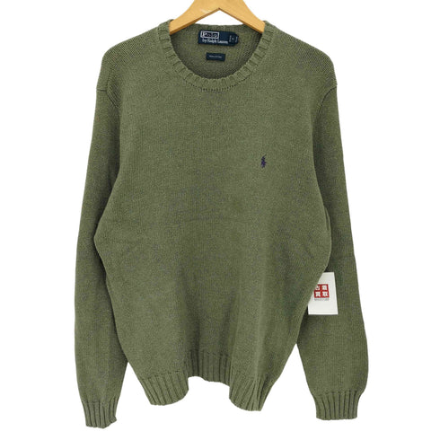 ポロバイラルフローレン Polo by RALPH LAUREN 90s 香港製 ポニー刺繍 コットンニット メンズ import:M