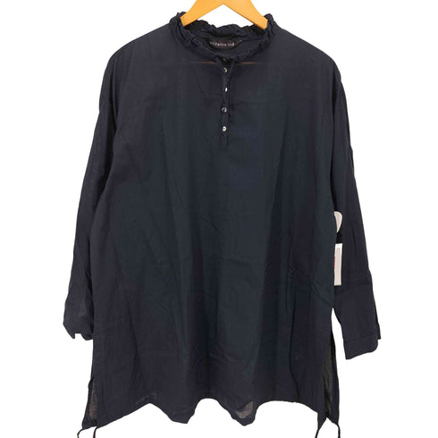 ミズイロインド mizuiro ind 24AW ギャザーネックシャツ レディース FREE