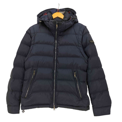 ブラックレーベルクレストブリッジ BLACK LABEL CRESTBRIDGE LIMONTA KOMATSU SEIREN 裏地チェック フーデッド ダウンジャケット メンズ LL