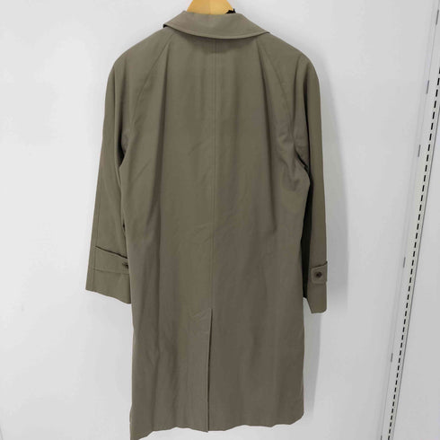 アクアスキュータム AQUASCUTUM 80S 英国製 チェックライナー付 比翼ステンカラーコート 玉虫 タマムシ メンズ