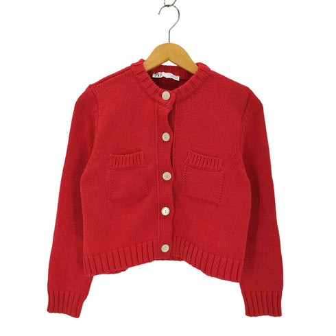 ザラ ZARA ポケット付きニットカーディガン レディース import:M