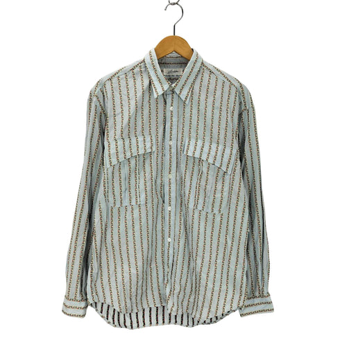 ストライプ調総柄シャツ メンズ FREE