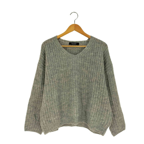 ブラーミン Brahmin モヘア混 Vネック シャギーニット レディース 38