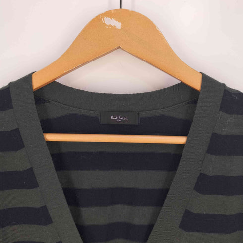 ポールスミスブラック Paul Smith BLACK ボーダー ウール ニットカーディガン レディース import:L