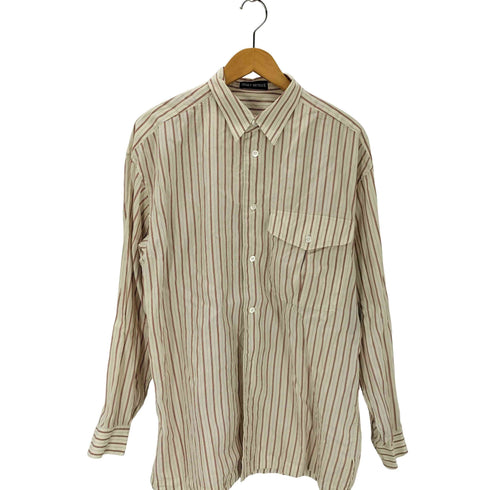 イッセイミヤケ ISSEY MIYAKE フラップポケット ストライプ柄シャツ メンズ