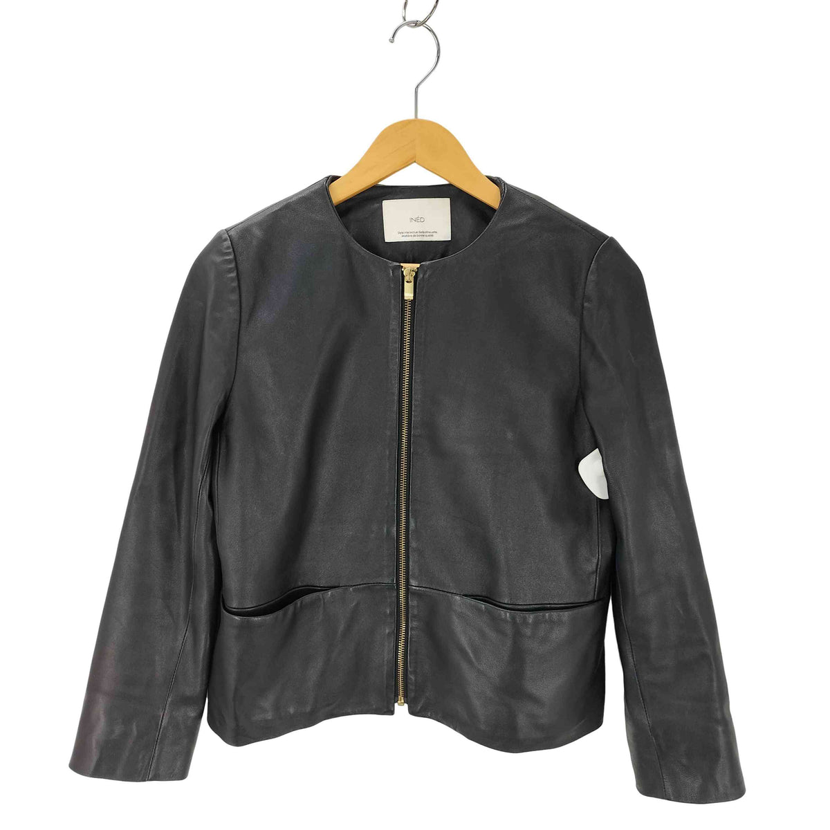 お買得‼︎新品未使用品‼︎【INED】定番人気イネド ラムレザージャケット！サイズ9 イネド INED ラムレザージャケット レディース JPN：9号