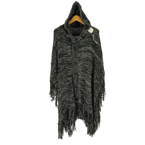 ノーアイディー NO ID. 13AW KN-3G-AW ニット フリンジ ポンチョ メンズ ONE SIZE