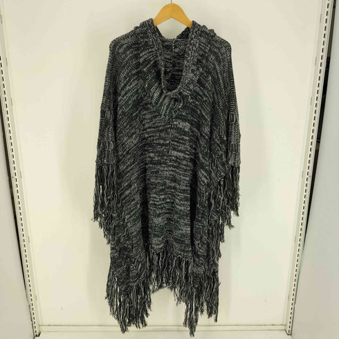 ノーアイディー NO ID. 13AW KN-3G-AW ニット フリンジ ポンチョ メンズ ONE SIZE