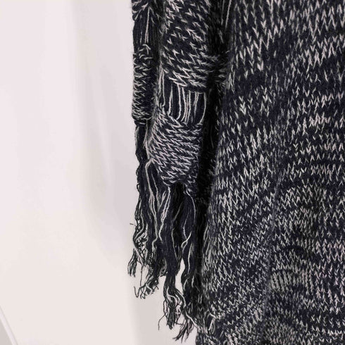 ノーアイディー NO ID. 13AW KN-3G-AW ニット フリンジ ポンチョ メンズ ONE SIZE