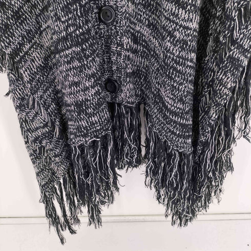 ノーアイディー NO ID. 13AW KN-3G-AW ニット フリンジ ポンチョ メンズ ONE SIZE