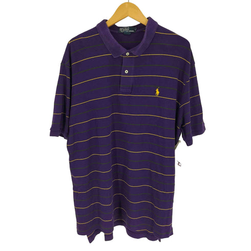 ポロバイラルフローレン Polo by RALPH LAUREN ポニー 刺繍 ボーダー S/S ポロシャツ メンズ import:XL