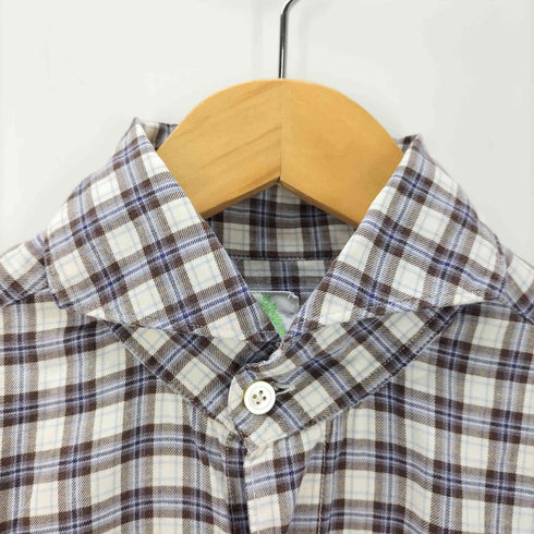 フィナモレ FINAMORE カッタウェイ チェックシャツ メンズ 15/38
