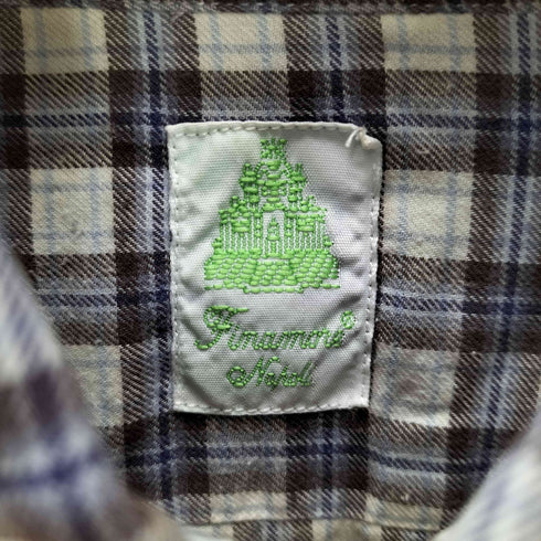 フィナモレ FINAMORE カッタウェイ チェックシャツ メンズ 15/38
