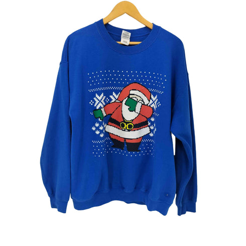 ギルダン GILDAN ピクセルサンタプリント クルーネックスウェット メンズ import:L