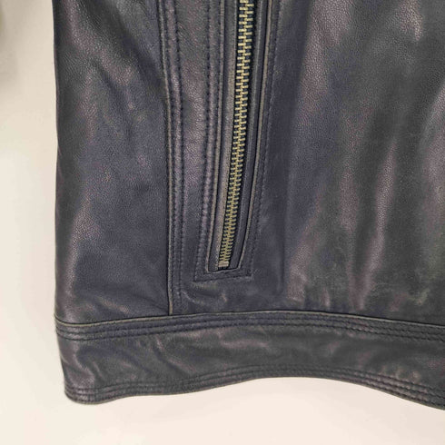 バーバリーブラックレーベル BURBERRY BLACK LABEL シングルライダースジャケット 羊革 メンズ JPN:L