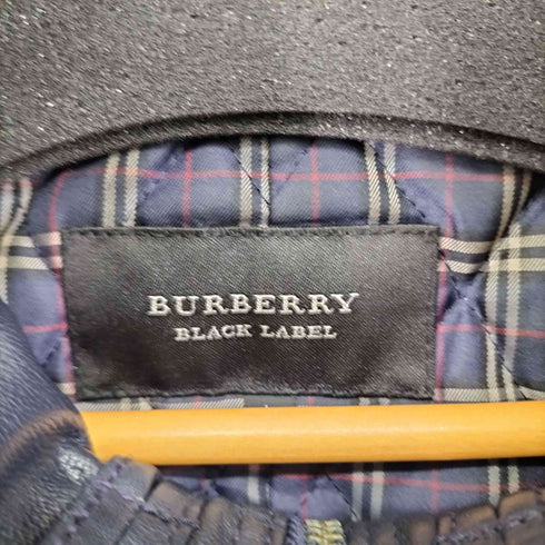 バーバリーブラックレーベル BURBERRY BLACK LABEL シングルライダースジャケット 羊革 メンズ JPN:L