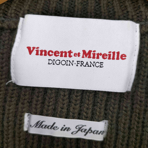 ヴァンソンエミレイユ Vincent et Mireille ウール クルーネックリブニット レディース JPN:34