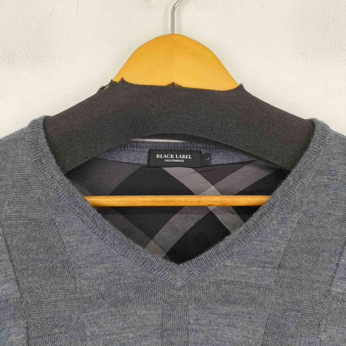 ブラックレーベルクレストブリッジ BLACK LABEL CRESTBRIDGE ロゴ刺繍 Vネック ニット メンズ JPN:L