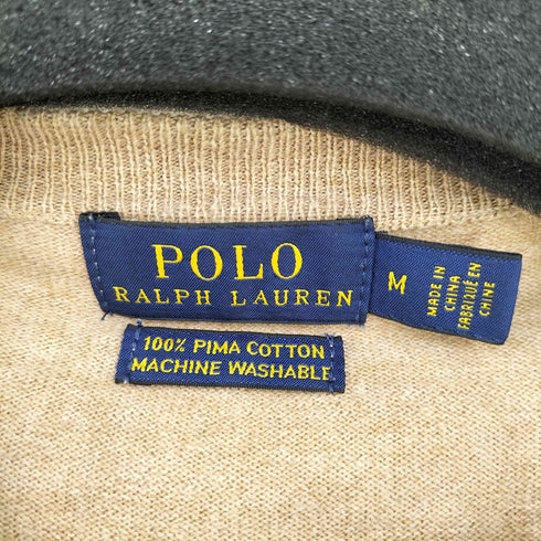 ポロラルフローレン POLO RALPH LAUREN PIMA COTTON ポニー刺繍 クルーネックカーディガン レディース JPN:M