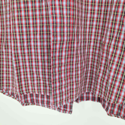 トミーヒルフィガー TOMMY HILFIGER 80'S 2ply fabric 半袖 ボタンダウン チェックシャツ メンズ import:L
