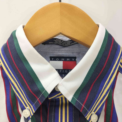 トミーヒルフィガー TOMMY HILFIGER 刺繍ロゴ マルチストライプ ボタンダウン ロングスリーブシャツ メンズ import:S