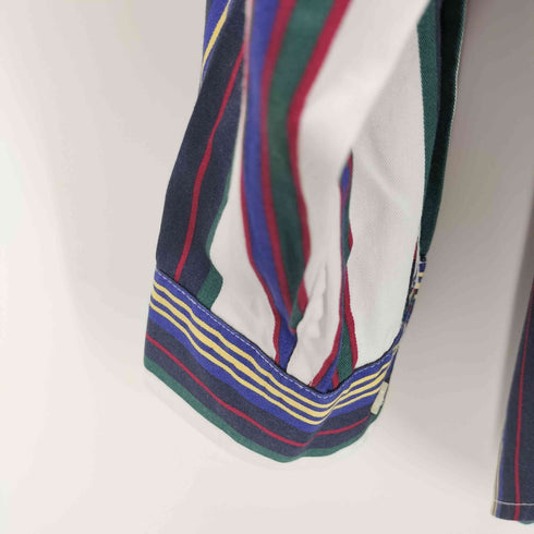 トミーヒルフィガー TOMMY HILFIGER 刺繍ロゴ マルチストライプ ボタンダウン ロングスリーブシャツ メンズ import:S