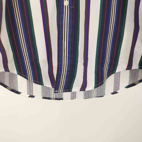 トミーヒルフィガー TOMMY HILFIGER 刺繍ロゴ マルチストライプ ボタンダウン ロングスリーブシャツ メンズ import:S