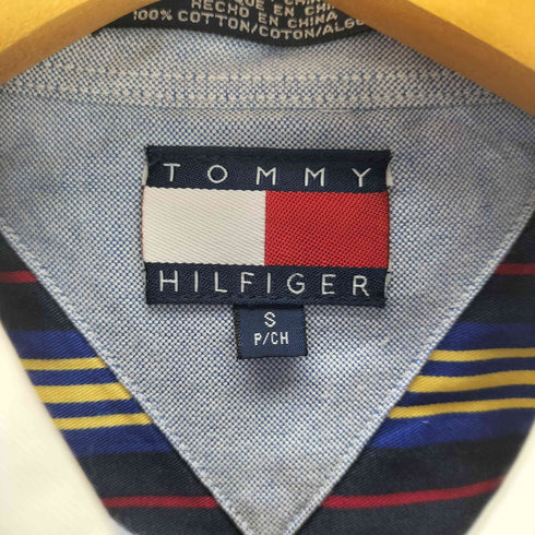 トミーヒルフィガー TOMMY HILFIGER 刺繍ロゴ マルチストライプ ボタンダウン ロングスリーブシャツ メンズ import:S