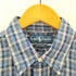 ラルフローレン RALPH LAUREN CUSTOM FIT リネン混 半袖 チェック ボタンダウンシャツ メンズ import:L