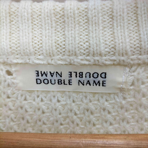 ダブルネーム DOUBLE NAME ワンポイント刺繍ニット レディース F