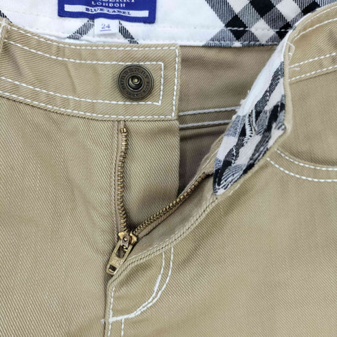 バーバリーブルーレーベル BURBERRY BLUE LABEL ジッパーフライ ローライズクロップドデニムパンツ レディース UK:24