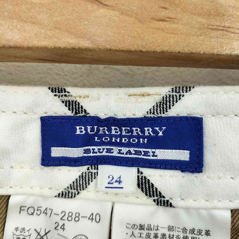 バーバリーブルーレーベル BURBERRY BLUE LABEL ジッパーフライ ローライズクロップドデニムパンツ レディース UK:24