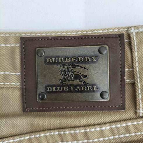 バーバリーブルーレーベル BURBERRY BLUE LABEL ジッパーフライ ローライズクロップドデニムパンツ レディース UK:24