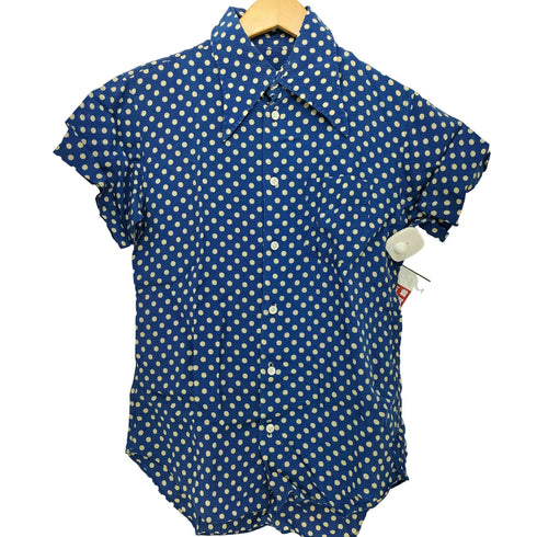 ジュンヤワタナベコムデギャルソン JUNYA WATANABE COMME des GARCONS AD2001 ドット柄 総キュプラ ロングカラーS/Sシャツ レディース