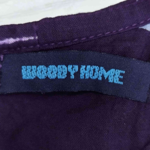 WOODY HOME 総柄 インド綿 ノースリーブ ワンピース レディース FREE