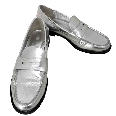 ザラ ZARA METALLIC LOAFERS メタリック ローファー レディース JPN:24