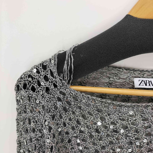 ザラ ZARA スパンコールニットセーター レディース import:S
